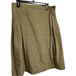 Lauren Ralph Lauren Tan Wool Wrap Knee-Length Skirt